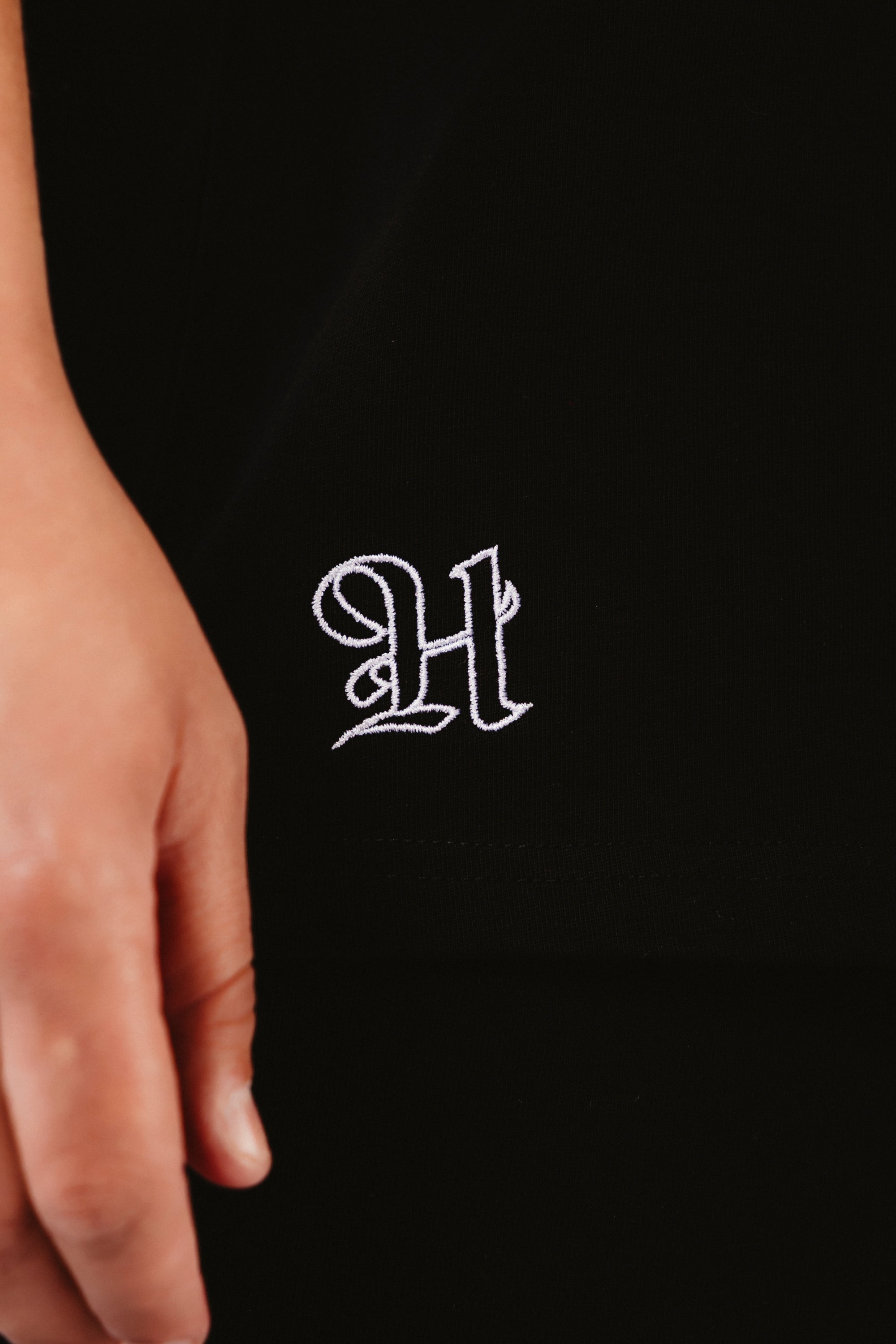 Black T-Shirt with Embroidery