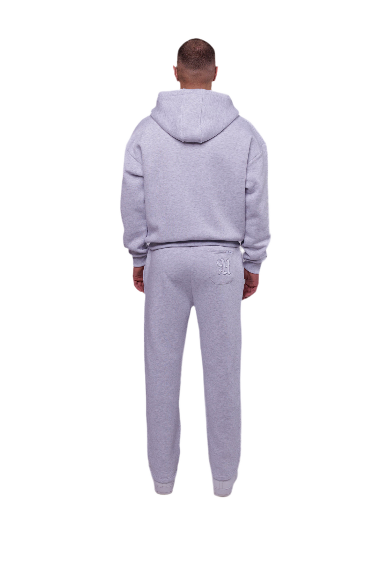Open Leg Joggers të hirtë me nuancë bore