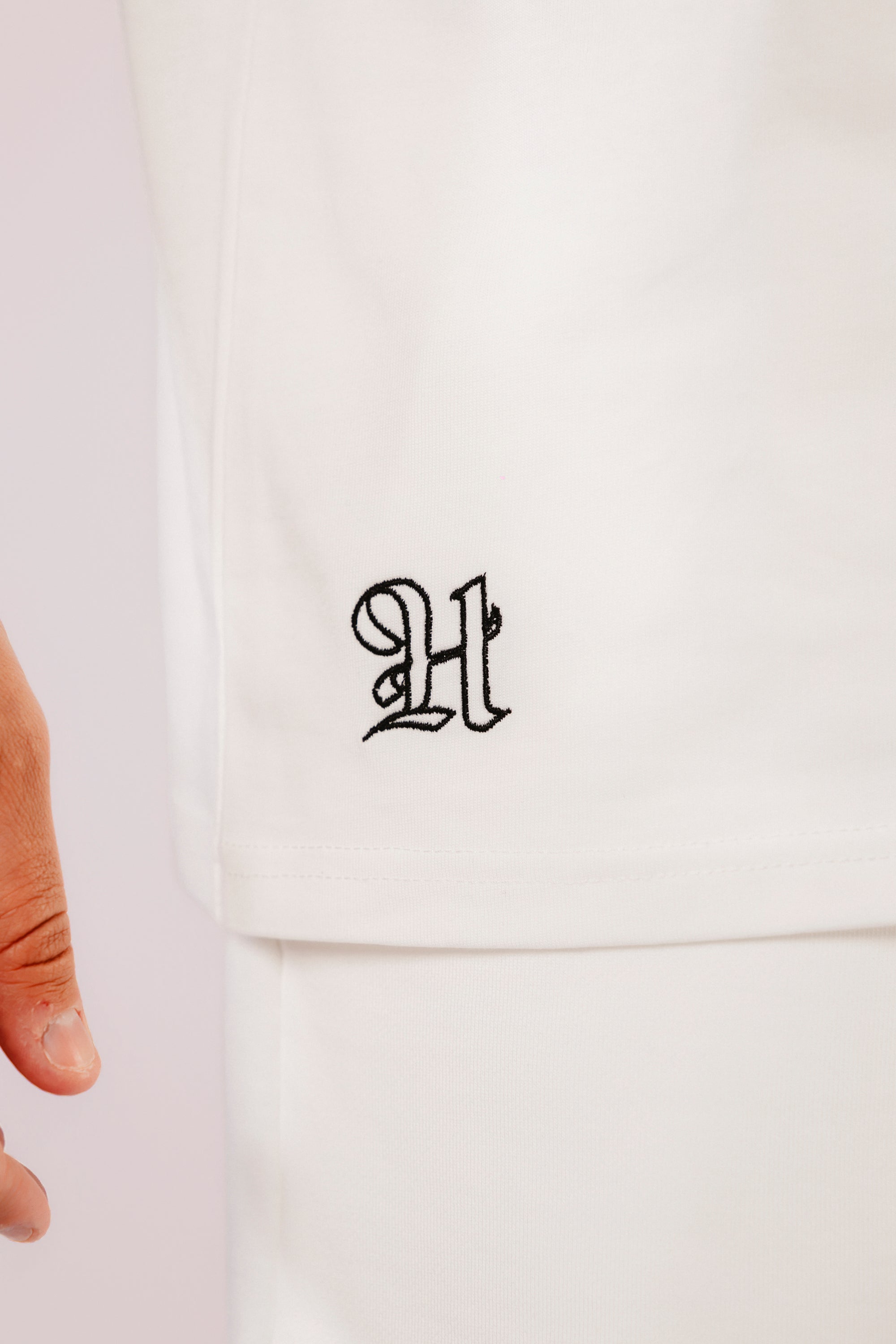 White T-Shirt with Embroidery
