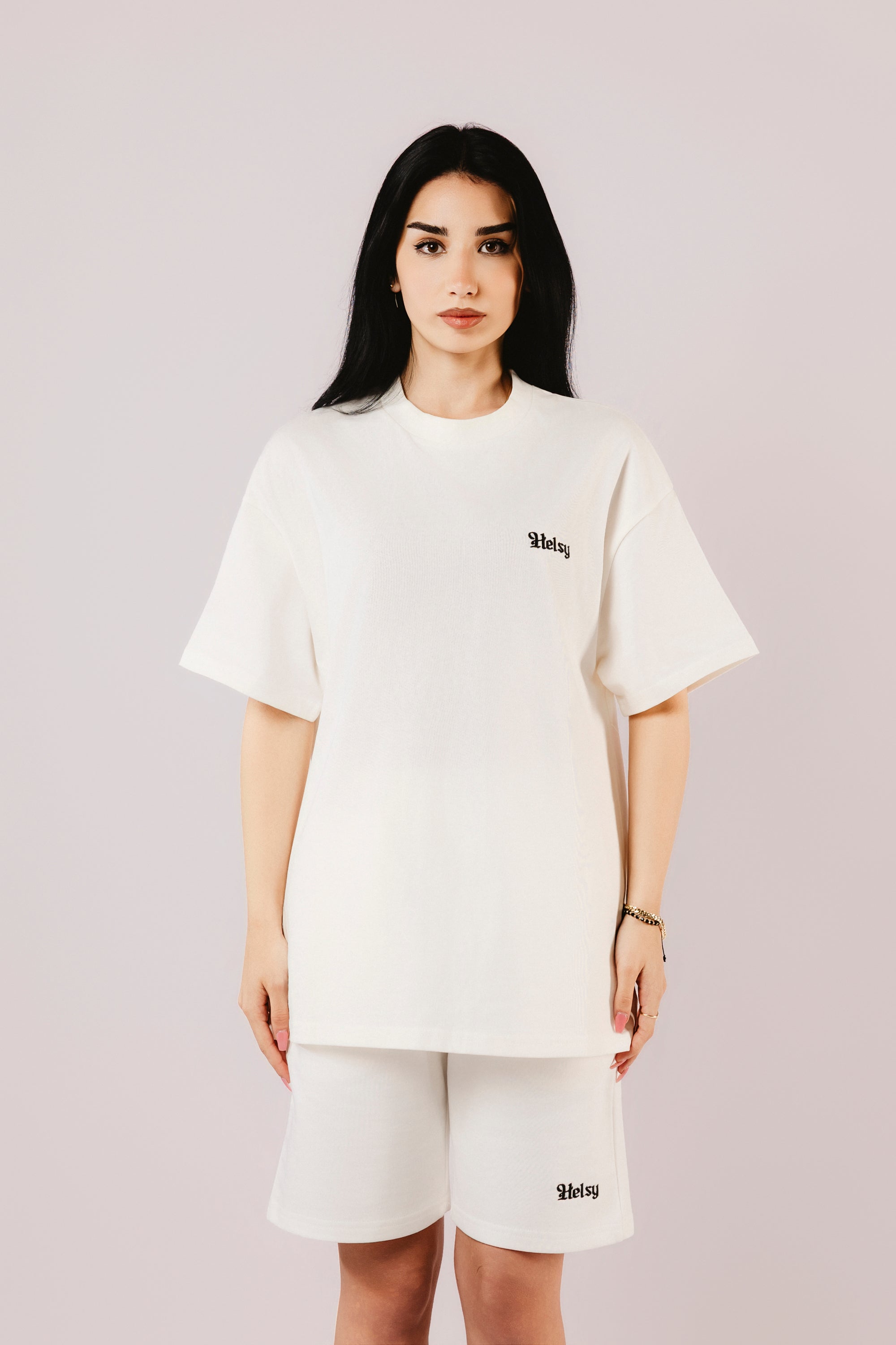 White T-Shirt with Embroidery