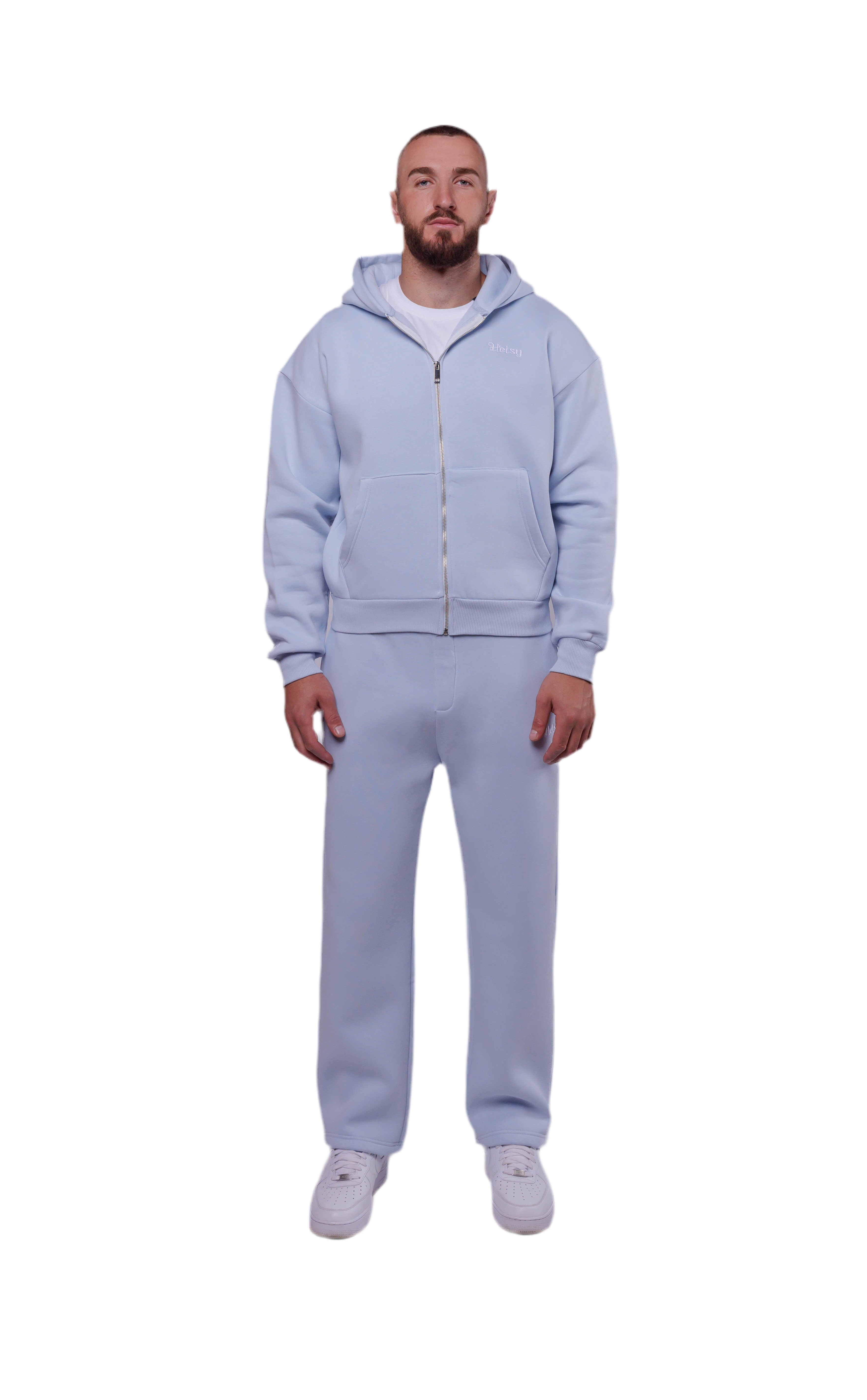 Open Leg Joggers të kaltër e akullt