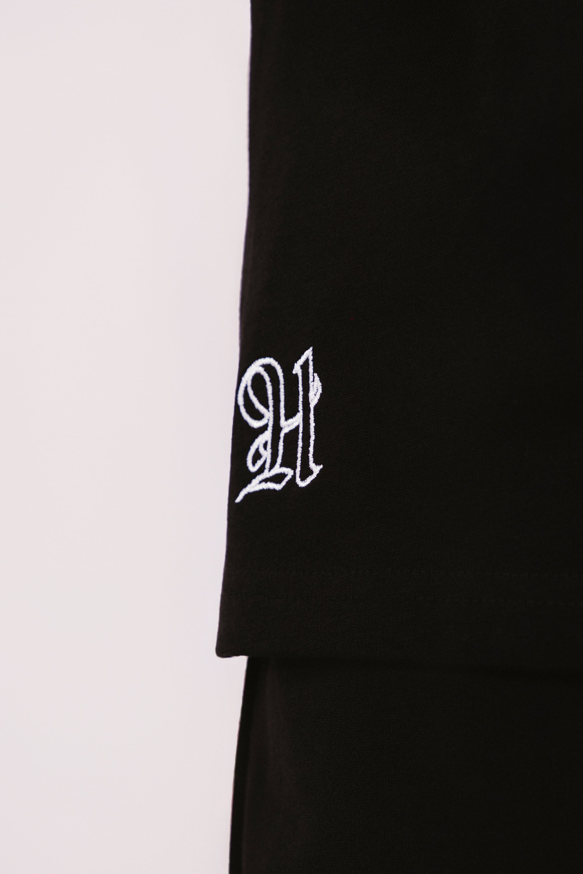 Black T-Shirt with Embroidery