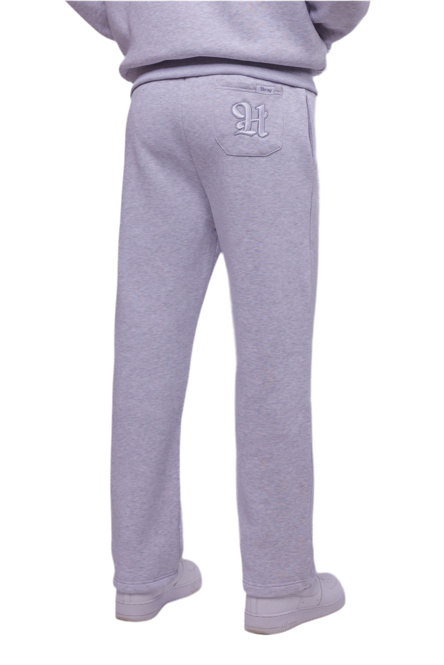Open Leg Joggers të hirtë me nuancë bore