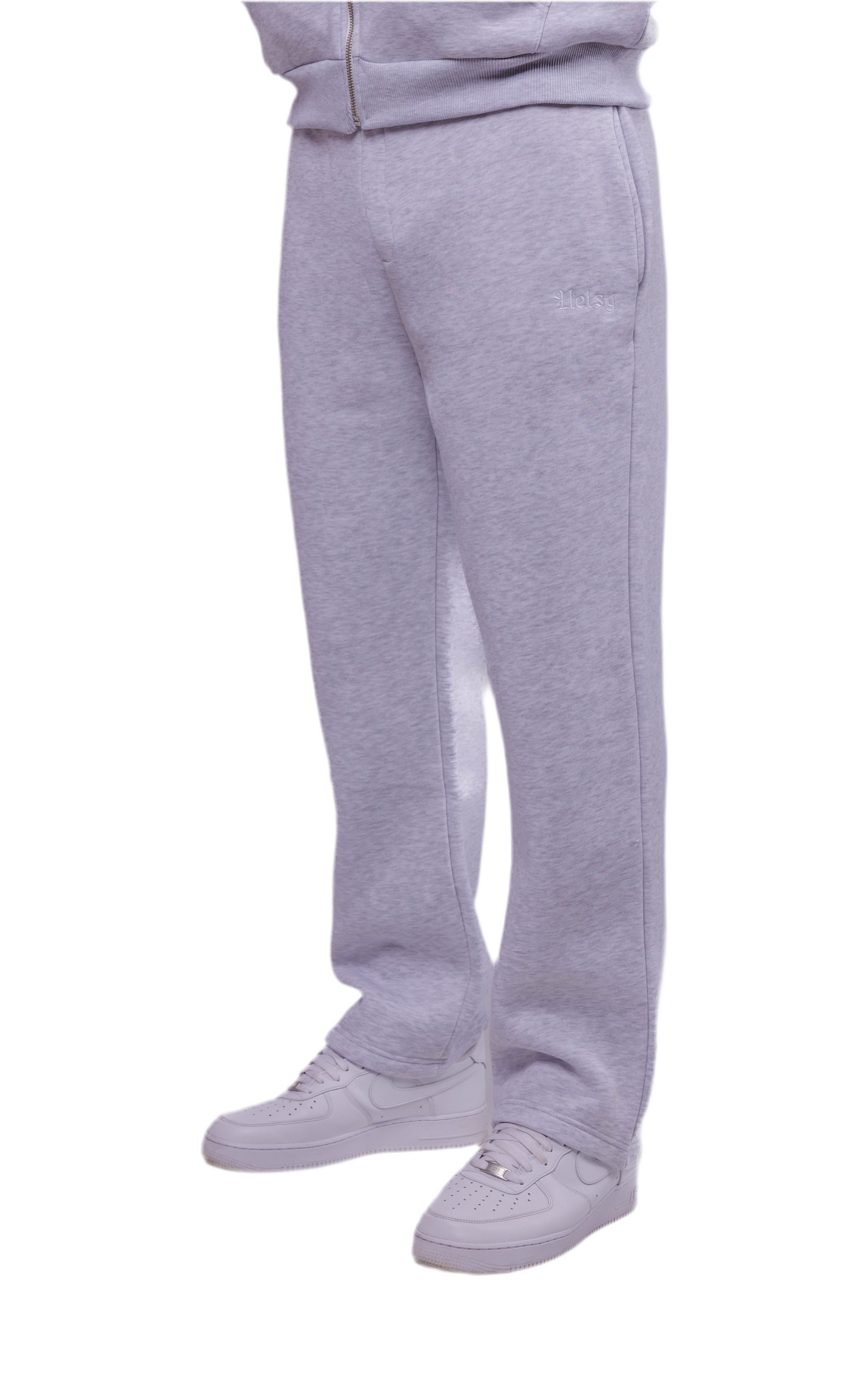 Open Leg Joggers të hirtë me nuancë bore