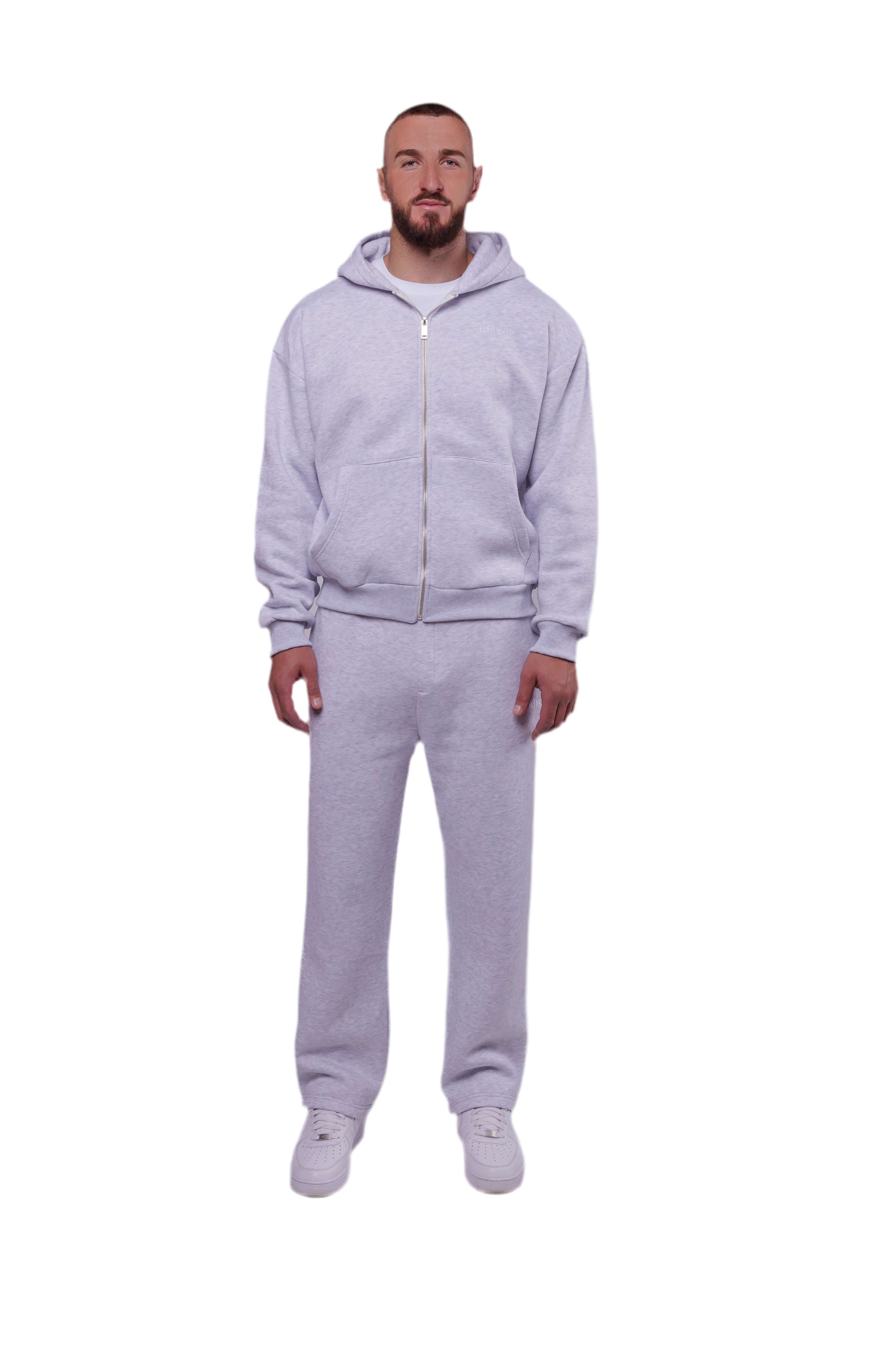 Open Leg Joggers të hirtë me nuancë bore