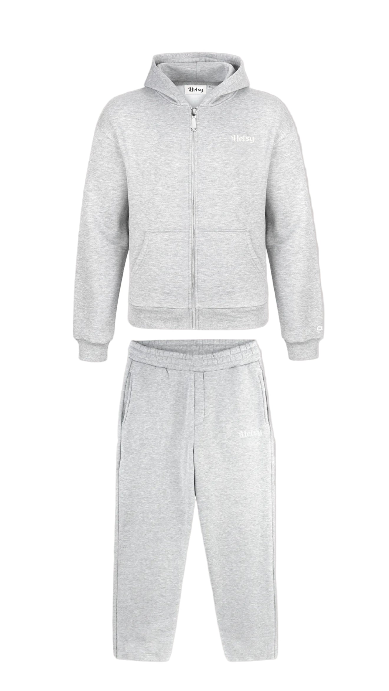 Trenerka komplet ngjyrë hiri me nuancë bore