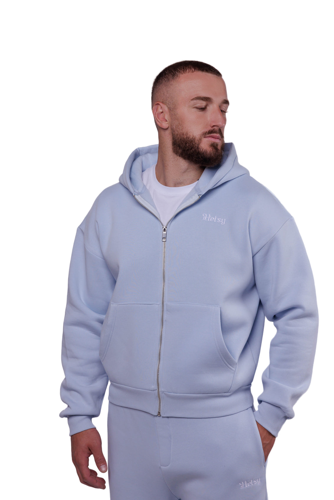 Zip hoodie i Kaltër i akullt